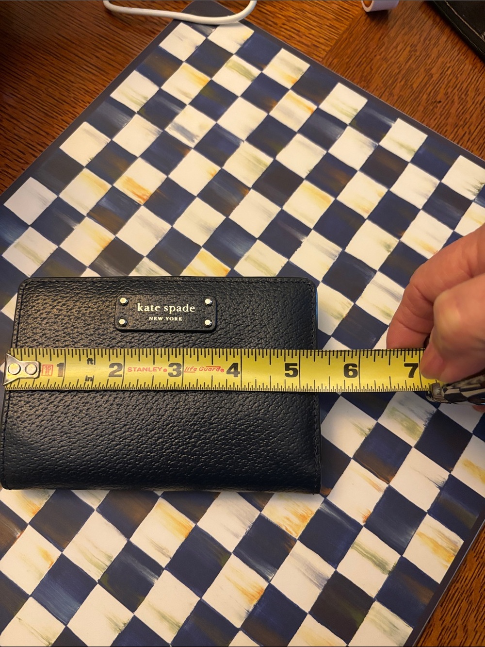 kate spade blue leather bifold wallet - Picture 6 of 7